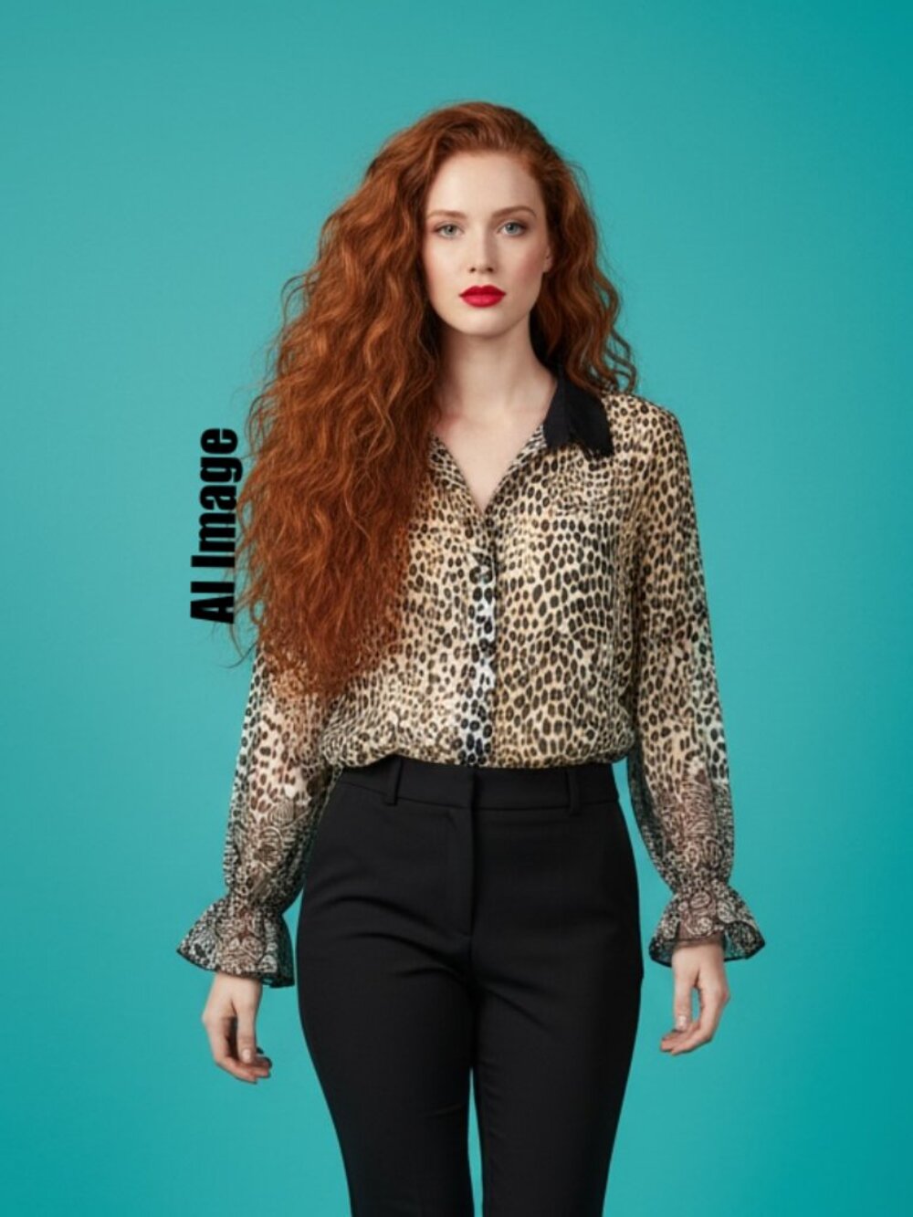 Nicola Animal Print Semi Sheer Button Front Blouse Size XL Leopard Chiffon